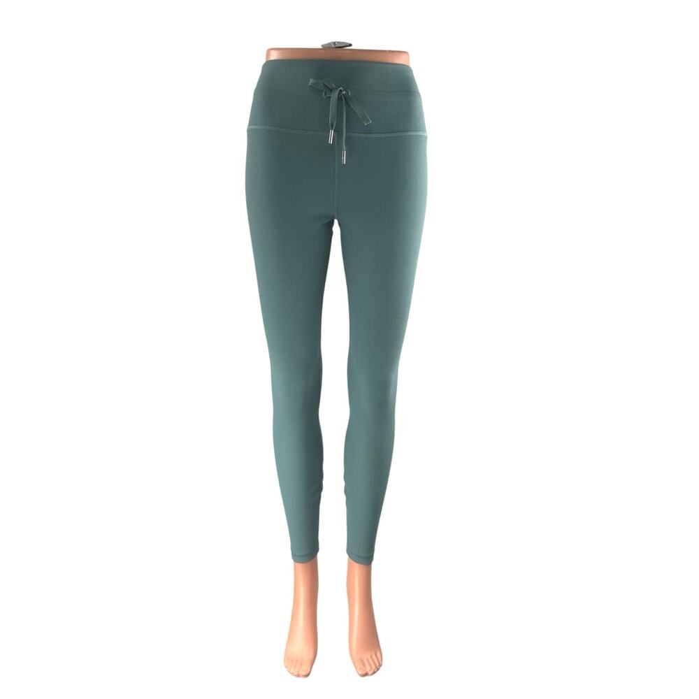 Greyson Women's Green High Rise Drawstring Yoga Athletic Leggings Pants Size M